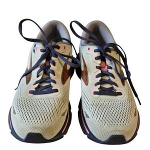 Brooks Ghost 15 Running Shoes Women's 10 B Gray Pink Road Running Sneakers